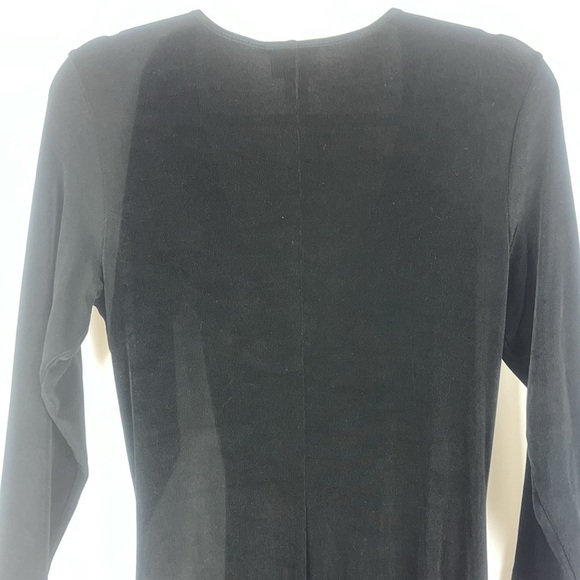 Chico's long sleeve surplice side-rouched midi dress Sz 1 - Picture 8 of 10